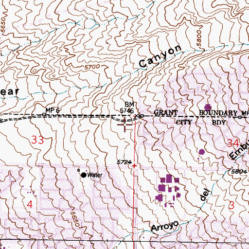 Topographic Map of Juan Tabo Community Church, NM