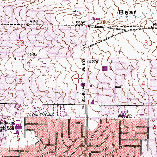 Topographic Map of The Church of Jesus Christ of Latter Day Saints - Eldorado Ward, NM