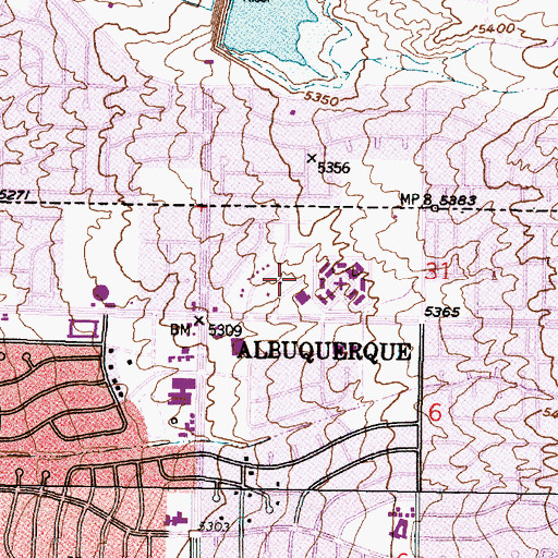 Topographic Map of Montgomery Church of Christ, NM