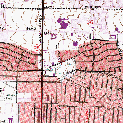 Topographic Map of Montgomery Park, NM
