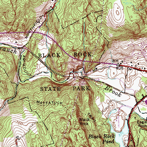 Topographic Map of Black Rock Lake, CT