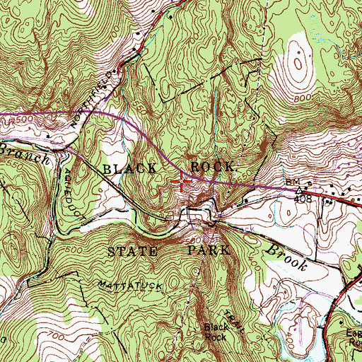 Topographic Map of Black Rock State Park, CT