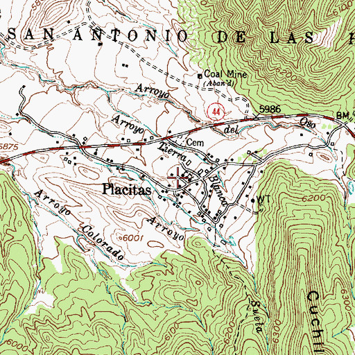 Topographic Map of San Antonio Catholic Mission, NM