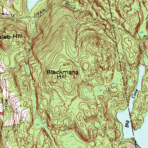 Topographic Map of Blackmans Hill, CT