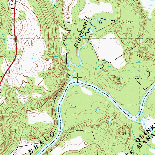 Topographic Map of Blackwell Brook, CT