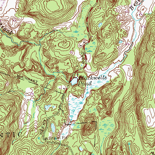 Topographic Map of Blackwells Pond, CT