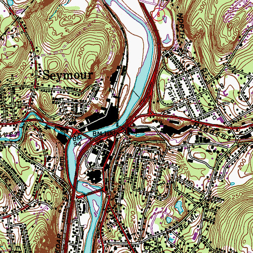 Topographic Map of Bladens River, CT