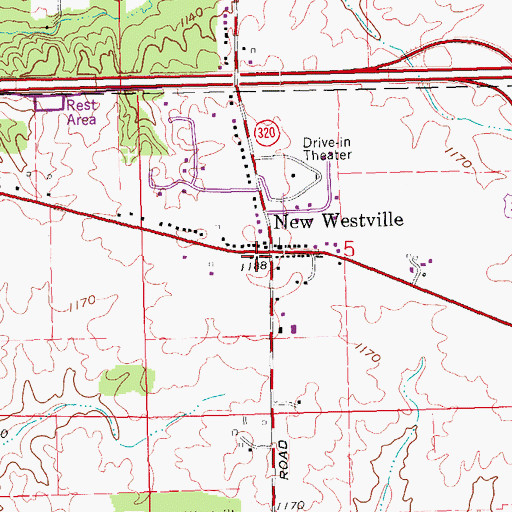 Topographic Map of New Westville Post Office (historical), OH
