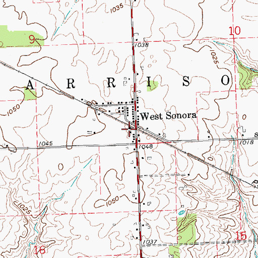 Topographic Map of West Sonora Post Office (historical), OH