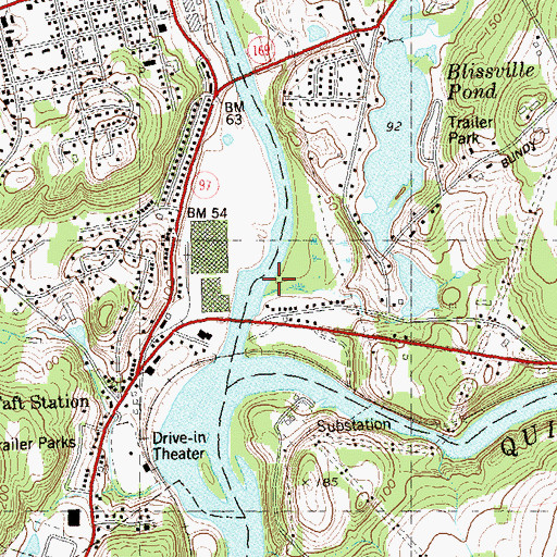 Topographic Map of Blissville Brook, CT