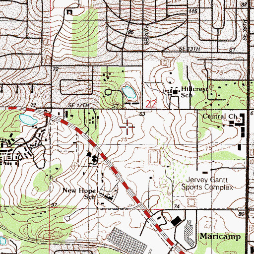 Topographic Map of First Baptist Church of Ocala, FL