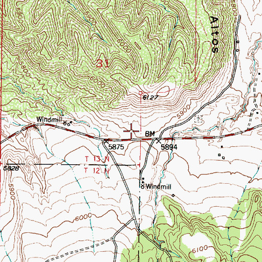 Topographic Map of The Overlook, NM
