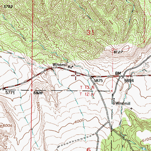 Topographic Map of Puesta Del Sol, NM