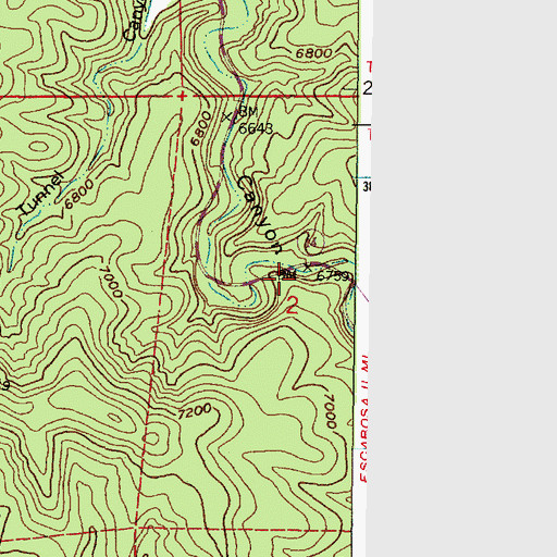 Topographic Map of Otero Canyon Trailhead, NM