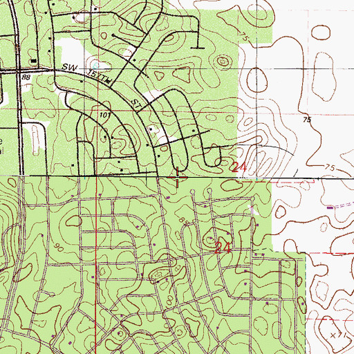 Topographic Map of Faith Baptist Church of Marion Oaks, FL