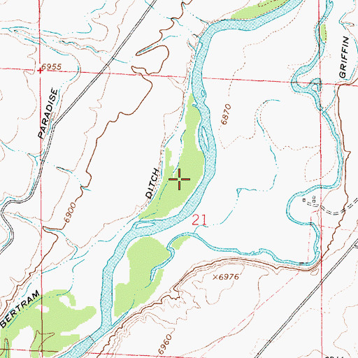 Topographic Map of Mack Island, WY