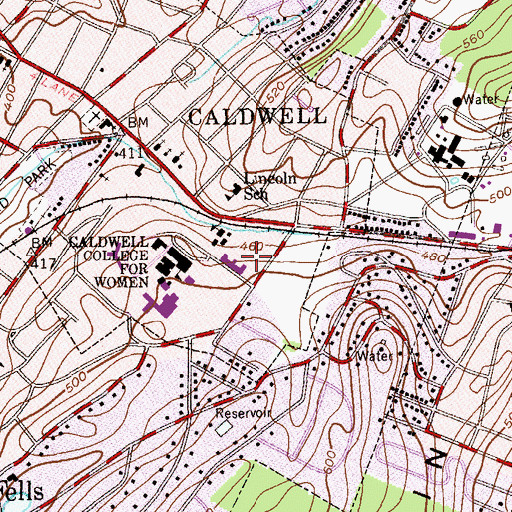Topographic Map of Mother Joseph Residence Hall, NJ