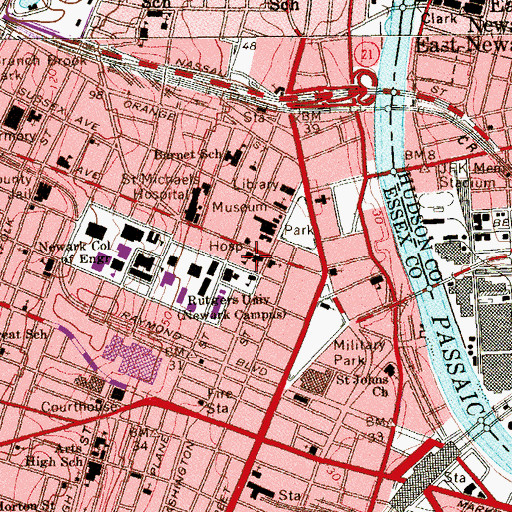 Topographic Map of New Jersey Small Business Development Center, NJ