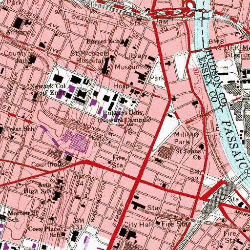 Topographic Map of Golden Dome Athletic Center, NJ