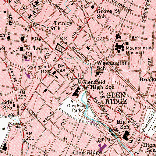 Topographic Map of Bright Hope Baptist Church, NJ
