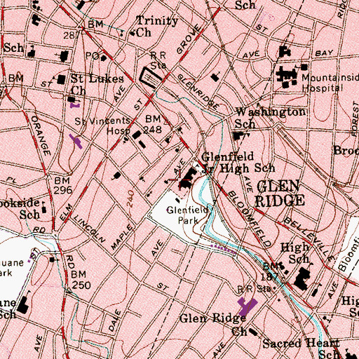 Topographic Map of Community Baptist Church, NJ