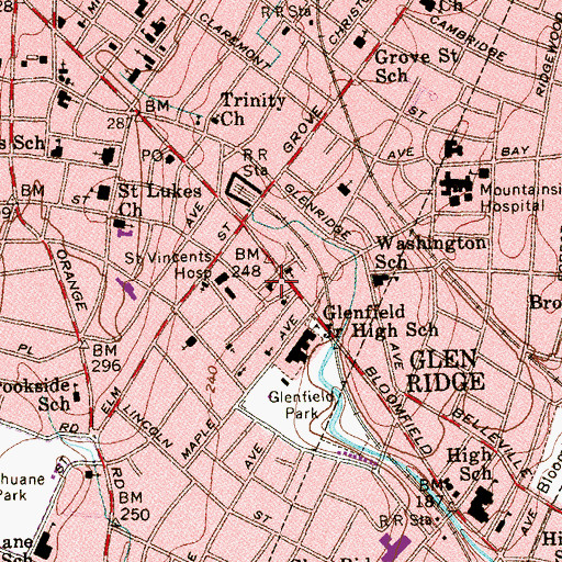 Topographic Map of Emanuel African Methodist Episcopal Church, NJ