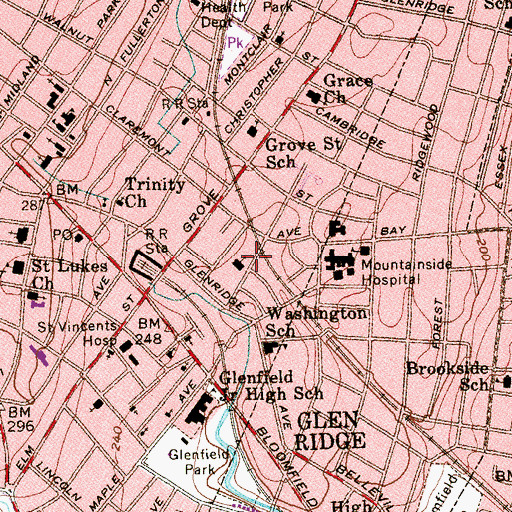 Topographic Map of Our Lady of Mount Carmel Church, NJ