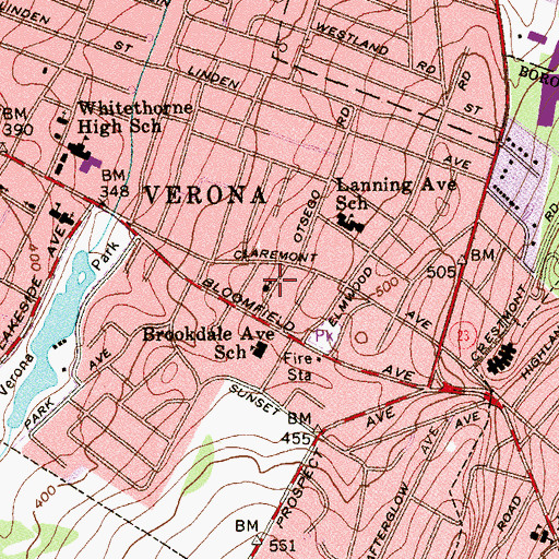 Topographic Map of First Congregational Church, NJ