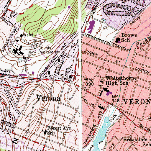 Topographic Map of First Presbyterian Church, NJ