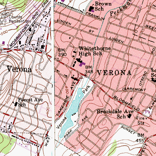 Topographic Map of Our Lady of the Lake Church, NJ
