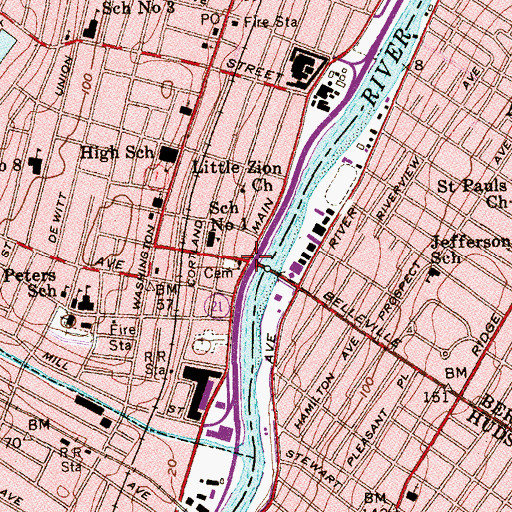 Topographic Map of Belleville Reformed Curch, NJ