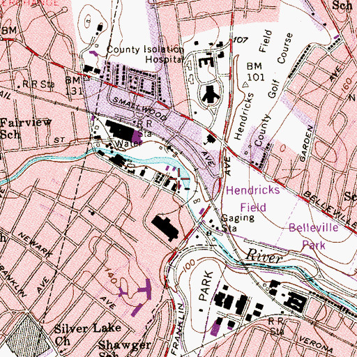 Topographic Map of Montgomery Presbyterian Church, NJ