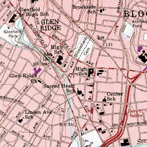 Topographic Map of Christ Episcopal Church, NJ