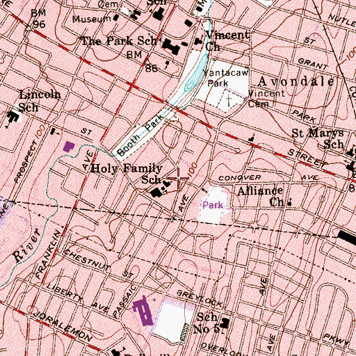 Topographic Map of Holy Family Church, NJ