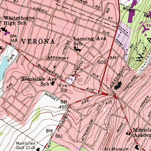 Topographic Map of Everett Park, NJ