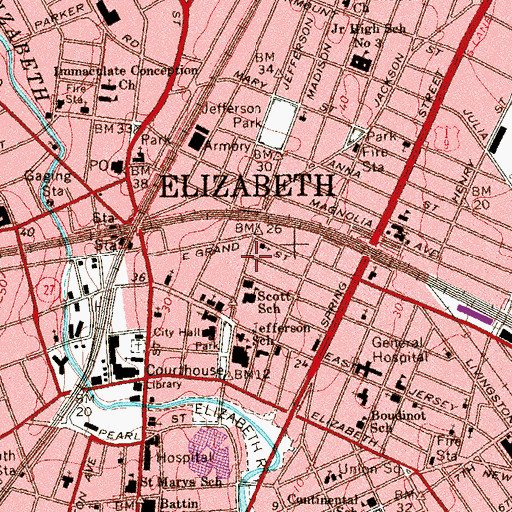 Topographic Map of Greater Mount Teman Methodist Church, NJ