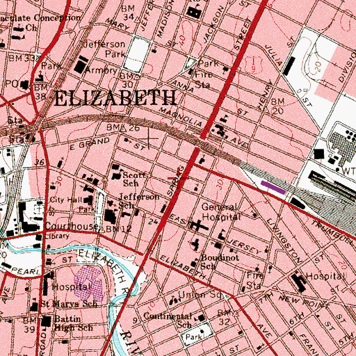 Topographic Map of Mount Zion Pentecostal Church, NJ