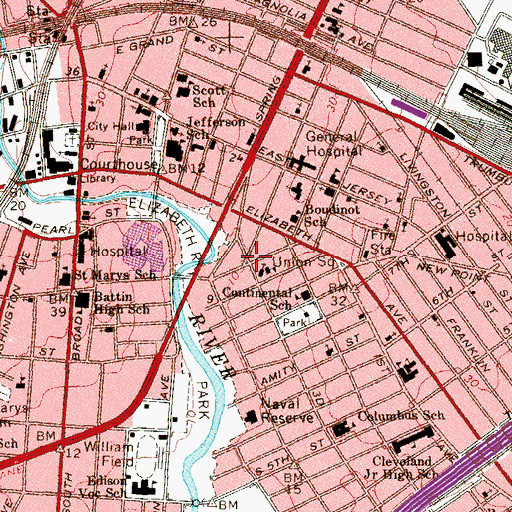 Topographic Map of Saint Anthony's Convent, NJ