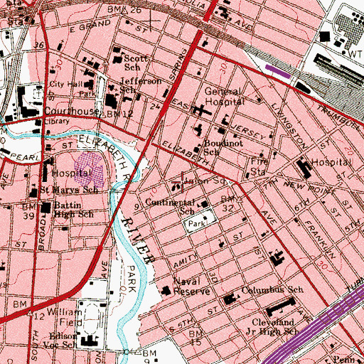 Topographic Map of Saint Anthony's Roman Catholic Church, NJ