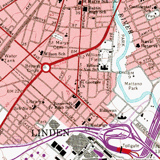 Topographic Map of First Assembly of God Church, NJ