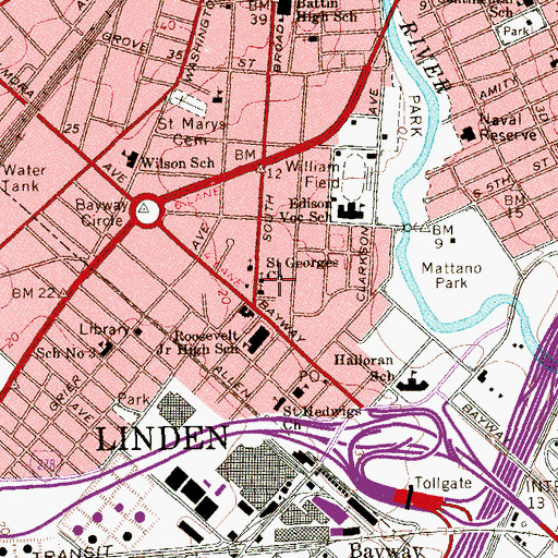 Topographic Map of Saint Nicholas Carpathia Russian Greek Catholic Church, NJ
