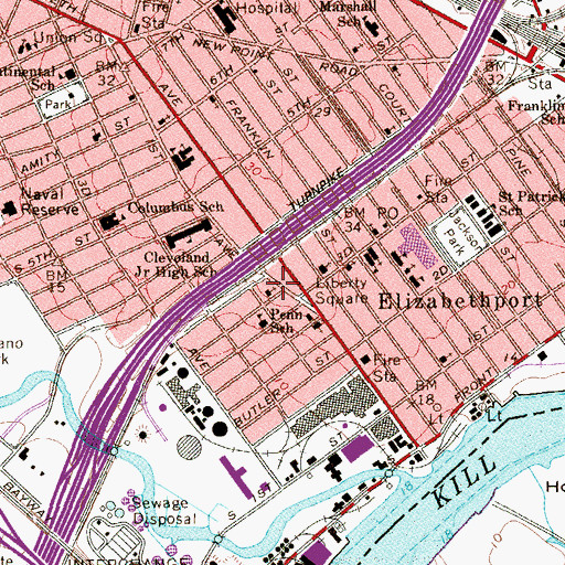Topographic Map of Saint Peter and Paul's Greek Catholic Church, NJ