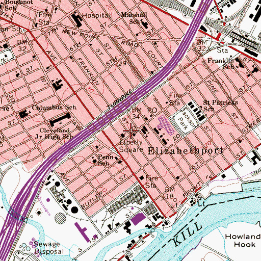 Topographic Map of Saint Adalbert Auditorium, NJ