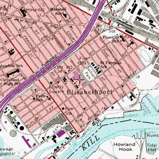 Topographic Map of Grace Episcopal Church, NJ