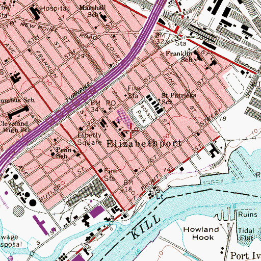 Topographic Map of Immaculate Heart of Mary Roman Catholic Church, NJ