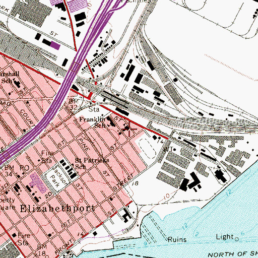Topographic Map of Saint Peter's and Saint Paul's Roman Catholic Church, NJ