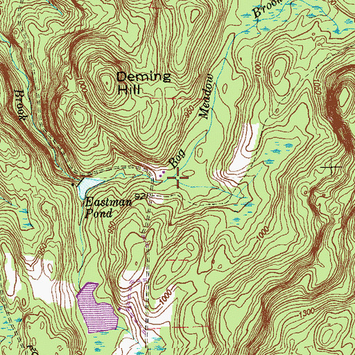Topographic Map of Bog Meadow Brook, CT
