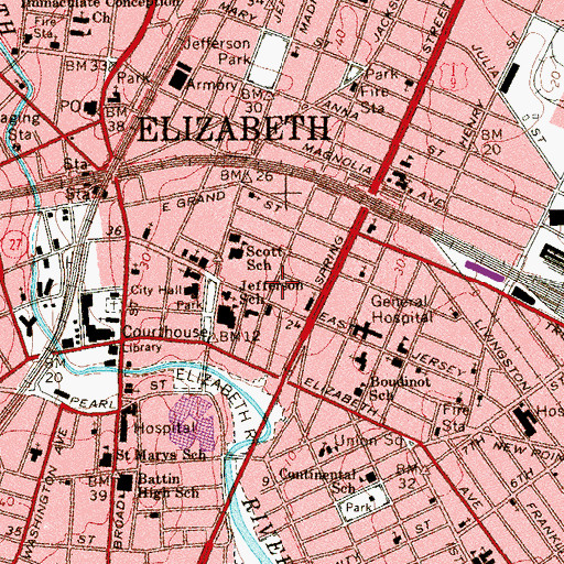 Topographic Map of Bonnel House Historical Museum, NJ