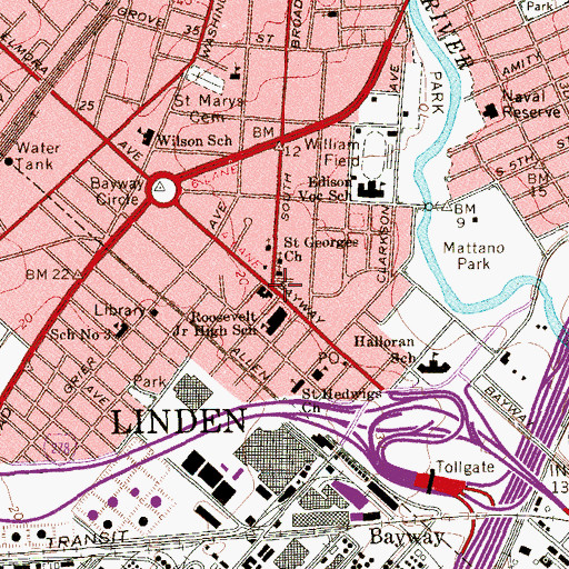 Topographic Map of Bay Way Community House, NJ