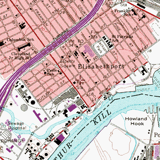 Topographic Map of Elizabeth Engine Company Number 4, NJ